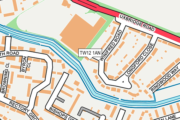 TW12 1AN map - OS OpenMap – Local (Ordnance Survey)