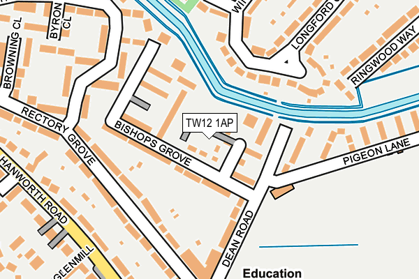 TW12 1AP map - OS OpenMap – Local (Ordnance Survey)