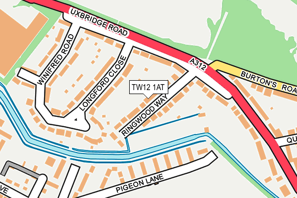TW12 1AT map - OS OpenMap – Local (Ordnance Survey)