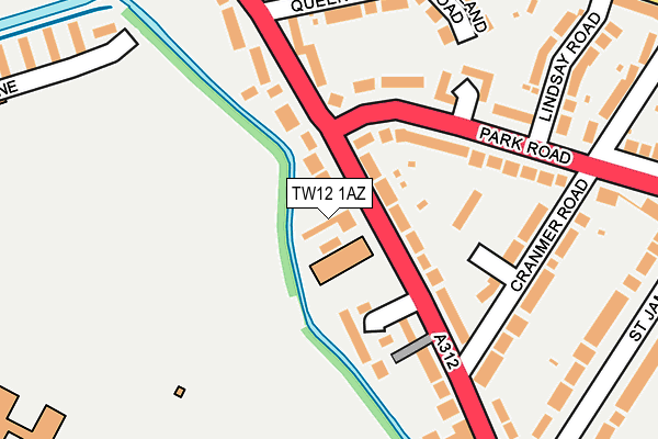 TW12 1AZ map - OS OpenMap – Local (Ordnance Survey)