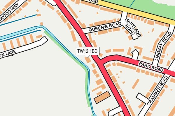 TW12 1BD map - OS OpenMap – Local (Ordnance Survey)
