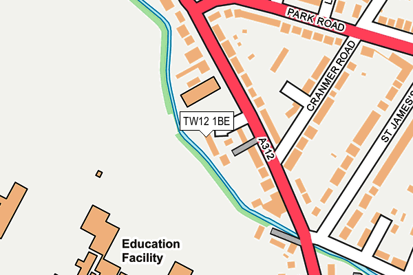 TW12 1BE map - OS OpenMap – Local (Ordnance Survey)