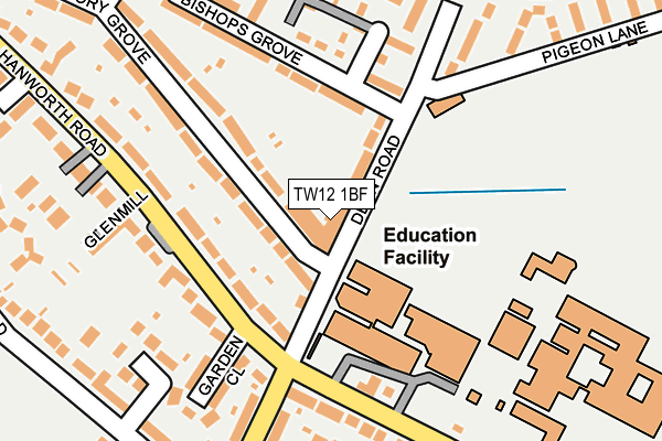 TW12 1BF map - OS OpenMap – Local (Ordnance Survey)