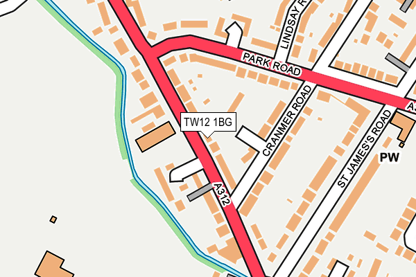 TW12 1BG map - OS OpenMap – Local (Ordnance Survey)