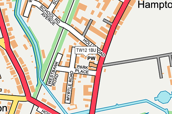 TW12 1BU map - OS OpenMap – Local (Ordnance Survey)