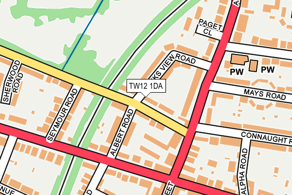 TW12 1DA map - OS OpenMap – Local (Ordnance Survey)