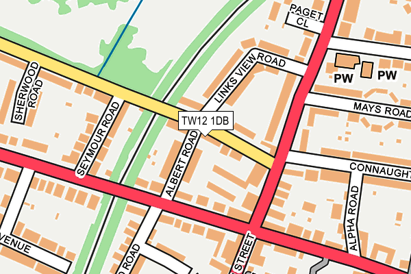 TW12 1DB map - OS OpenMap – Local (Ordnance Survey)
