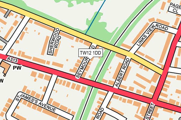 TW12 1DD map - OS OpenMap – Local (Ordnance Survey)