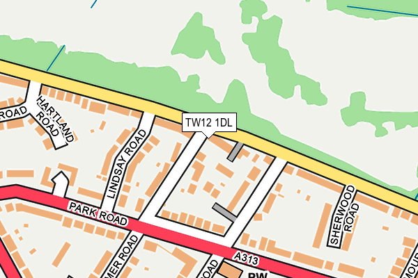 TW12 1DL map - OS OpenMap – Local (Ordnance Survey)