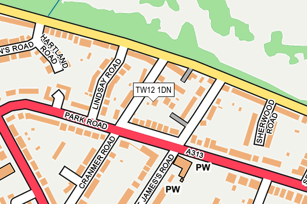 TW12 1DN map - OS OpenMap – Local (Ordnance Survey)