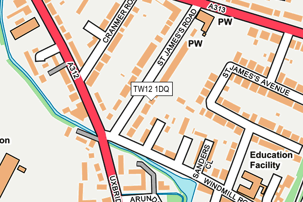 TW12 1DQ map - OS OpenMap – Local (Ordnance Survey)