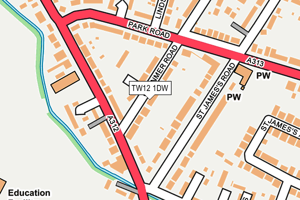 TW12 1DW map - OS OpenMap – Local (Ordnance Survey)