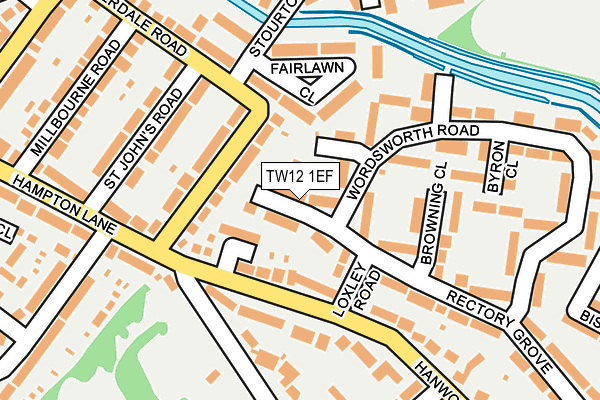 TW12 1EF map - OS OpenMap – Local (Ordnance Survey)