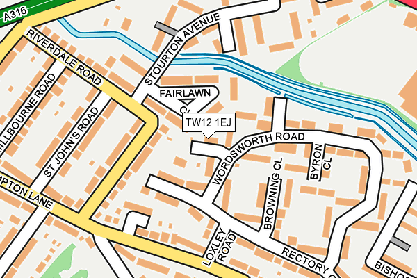 TW12 1EJ map - OS OpenMap – Local (Ordnance Survey)