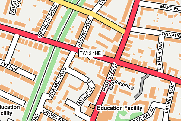 TW12 1HE map - OS OpenMap – Local (Ordnance Survey)