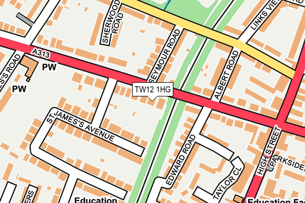 TW12 1HG map - OS OpenMap – Local (Ordnance Survey)