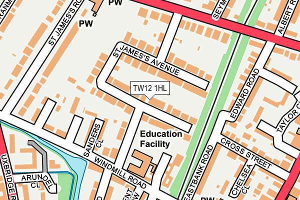 TW12 1HL map - OS OpenMap – Local (Ordnance Survey)