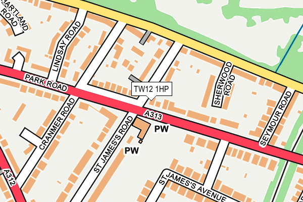 TW12 1HP map - OS OpenMap – Local (Ordnance Survey)