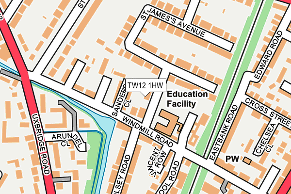 TW12 1HW map - OS OpenMap – Local (Ordnance Survey)