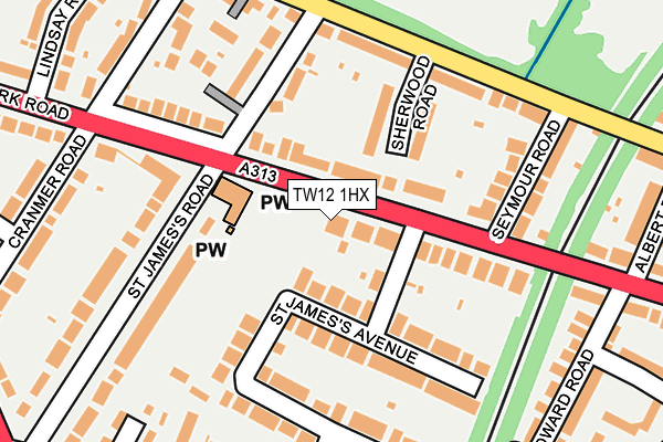 TW12 1HX map - OS OpenMap – Local (Ordnance Survey)
