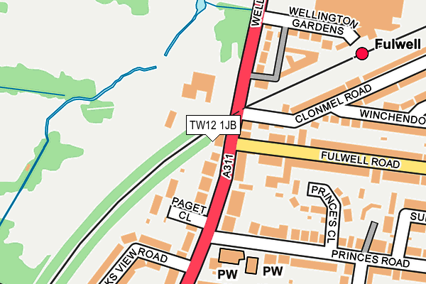 TW12 1JB map - OS OpenMap – Local (Ordnance Survey)