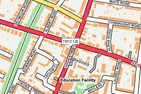 TW12 1JE map - OS OpenMap – Local (Ordnance Survey)