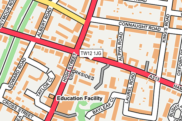 TW12 1JG map - OS OpenMap – Local (Ordnance Survey)