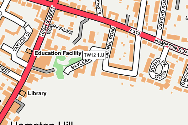 TW12 1JJ map - OS OpenMap – Local (Ordnance Survey)