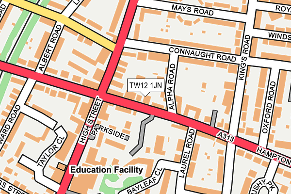 TW12 1JN map - OS OpenMap – Local (Ordnance Survey)