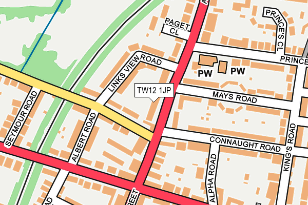 TW12 1JP map - OS OpenMap – Local (Ordnance Survey)