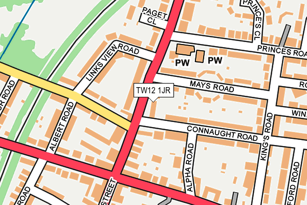 TW12 1JR map - OS OpenMap – Local (Ordnance Survey)