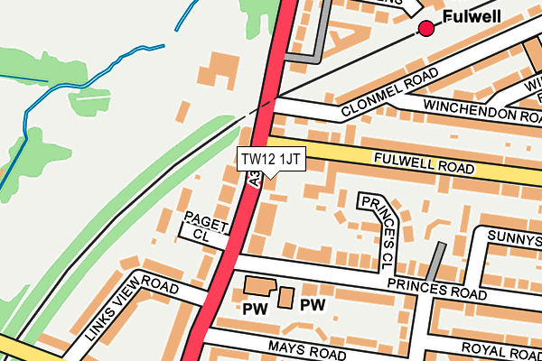 TW12 1JT map - OS OpenMap – Local (Ordnance Survey)