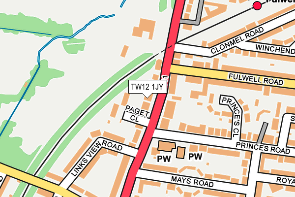 TW12 1JY map - OS OpenMap – Local (Ordnance Survey)