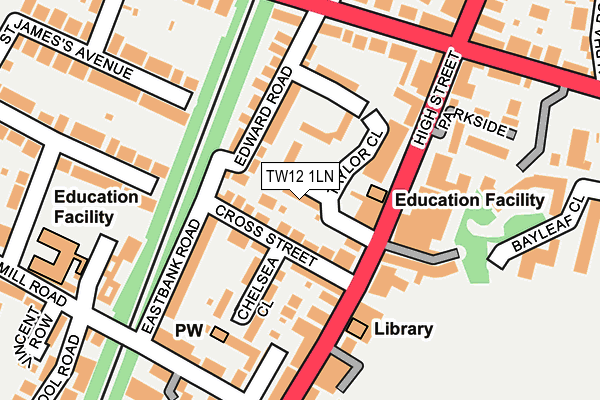 TW12 1LN map - OS OpenMap – Local (Ordnance Survey)