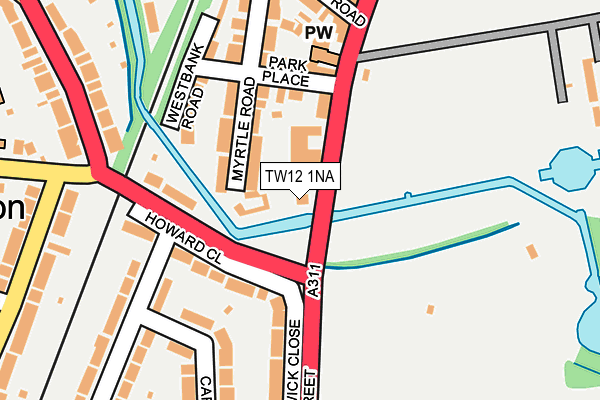 TW12 1NA map - OS OpenMap – Local (Ordnance Survey)