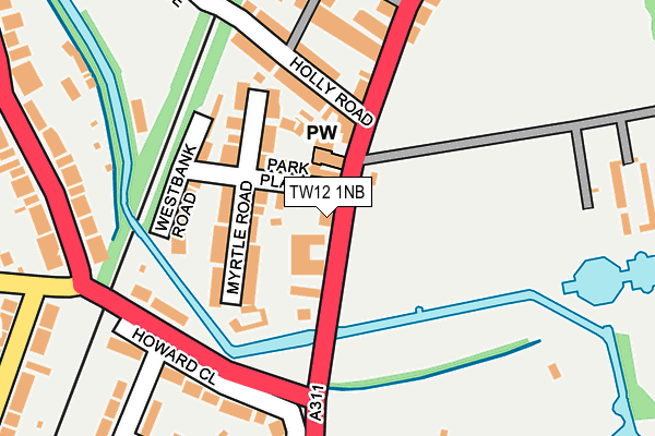 TW12 1NB map - OS OpenMap – Local (Ordnance Survey)