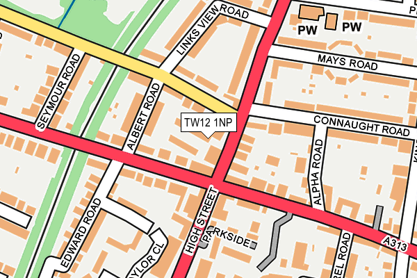 TW12 1NP map - OS OpenMap – Local (Ordnance Survey)