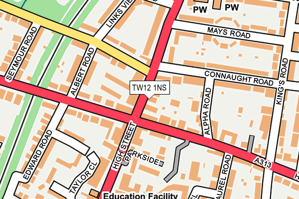 TW12 1NS map - OS OpenMap – Local (Ordnance Survey)