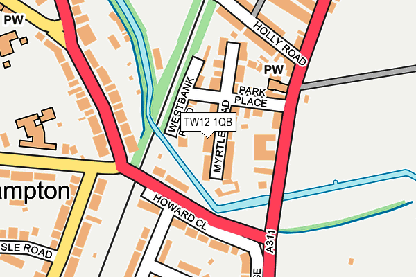 TW12 1QB map - OS OpenMap – Local (Ordnance Survey)