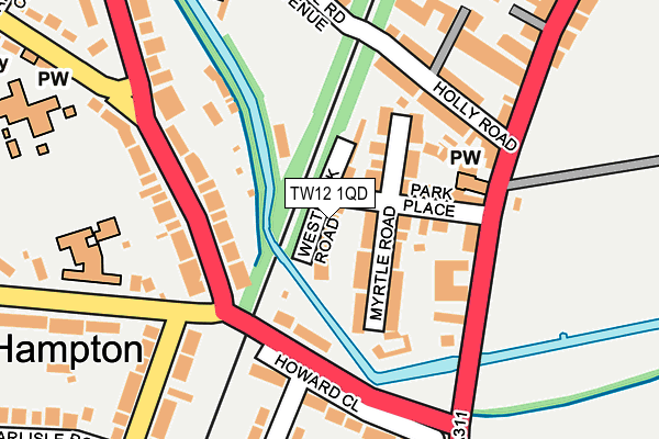 TW12 1QD map - OS OpenMap – Local (Ordnance Survey)