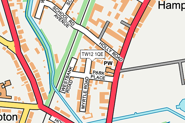 TW12 1QE map - OS OpenMap – Local (Ordnance Survey)