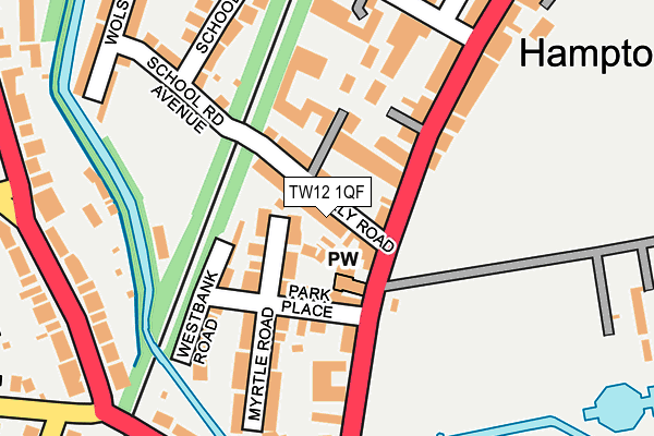 TW12 1QF map - OS OpenMap – Local (Ordnance Survey)