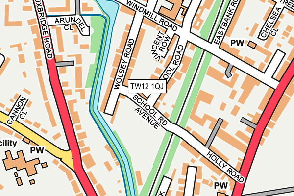 TW12 1QJ map - OS OpenMap – Local (Ordnance Survey)