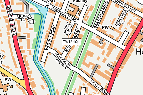 TW12 1QL map - OS OpenMap – Local (Ordnance Survey)