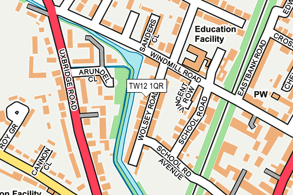 TW12 1QR map - OS OpenMap – Local (Ordnance Survey)