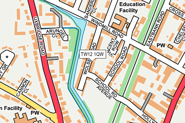 TW12 1QW map - OS OpenMap – Local (Ordnance Survey)