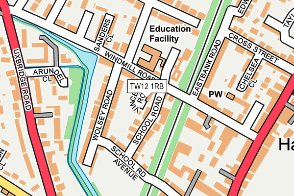 TW12 1RB map - OS OpenMap – Local (Ordnance Survey)