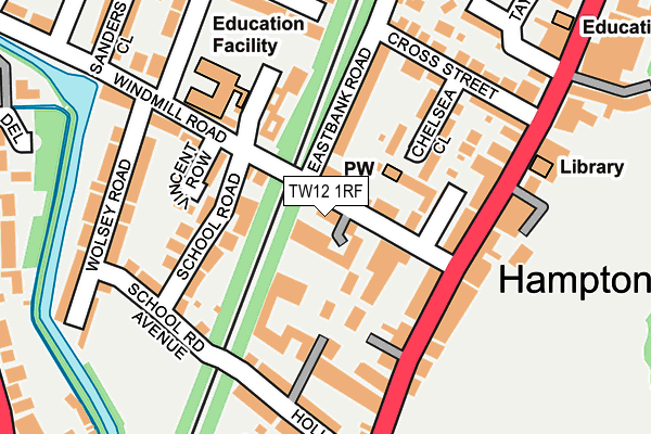 TW12 1RF map - OS OpenMap – Local (Ordnance Survey)