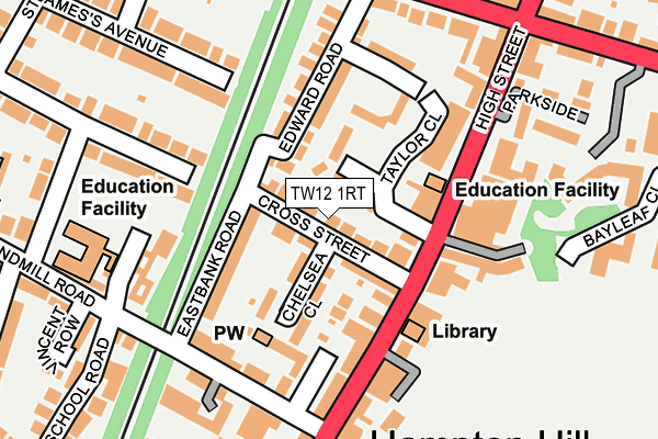 TW12 1RT map - OS OpenMap – Local (Ordnance Survey)