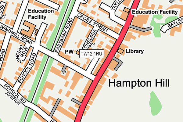 TW12 1RU map - OS OpenMap – Local (Ordnance Survey)